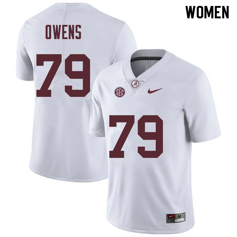 Women #79 Chris Owens Alabama Crimson Tide College Football Jerseys Sale-White